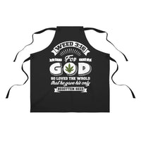 Weed 3:16 (B&W) (Black) Apron