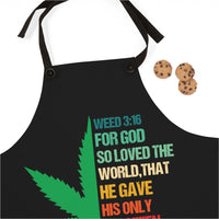 Weed 3:16 (1/2 Leaf) (Black) Apron