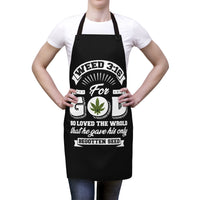 Weed 3:16 (B&W) (Black) Apron