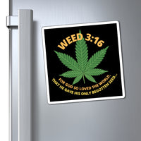 Weed 3:16 (Leaf) Magnets