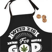 Weed 3:16 (B&W) (Black) Apron